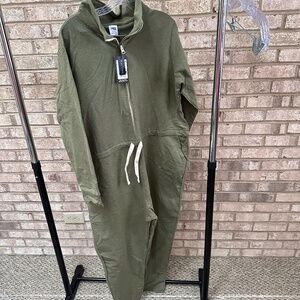 NEW Shay + Tess Olive Green Shay Long Sleeve Sweatshirt Romper - Women's 2XL